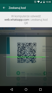 Skanowanie kodu QR w WHatsApp Web